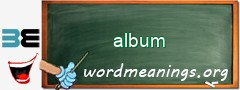 WordMeaning blackboard for album